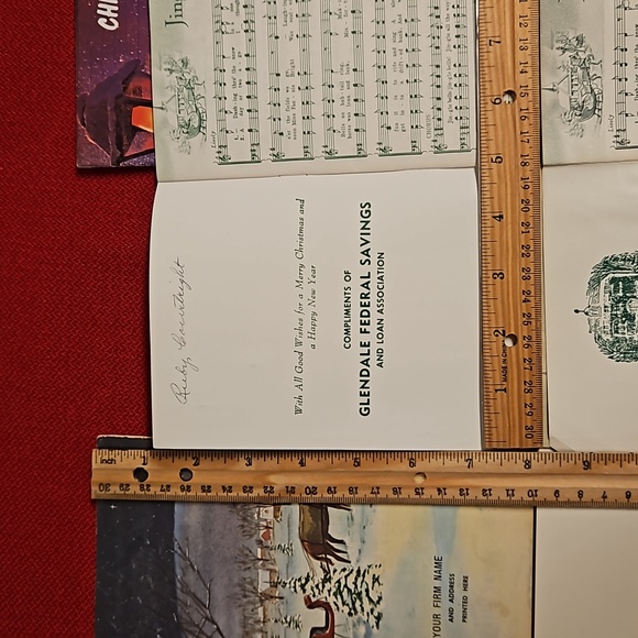 Lot of 5 vintage bank promo Christmas Holiday song booklets 3 designs EUC - Picture 2 of 16